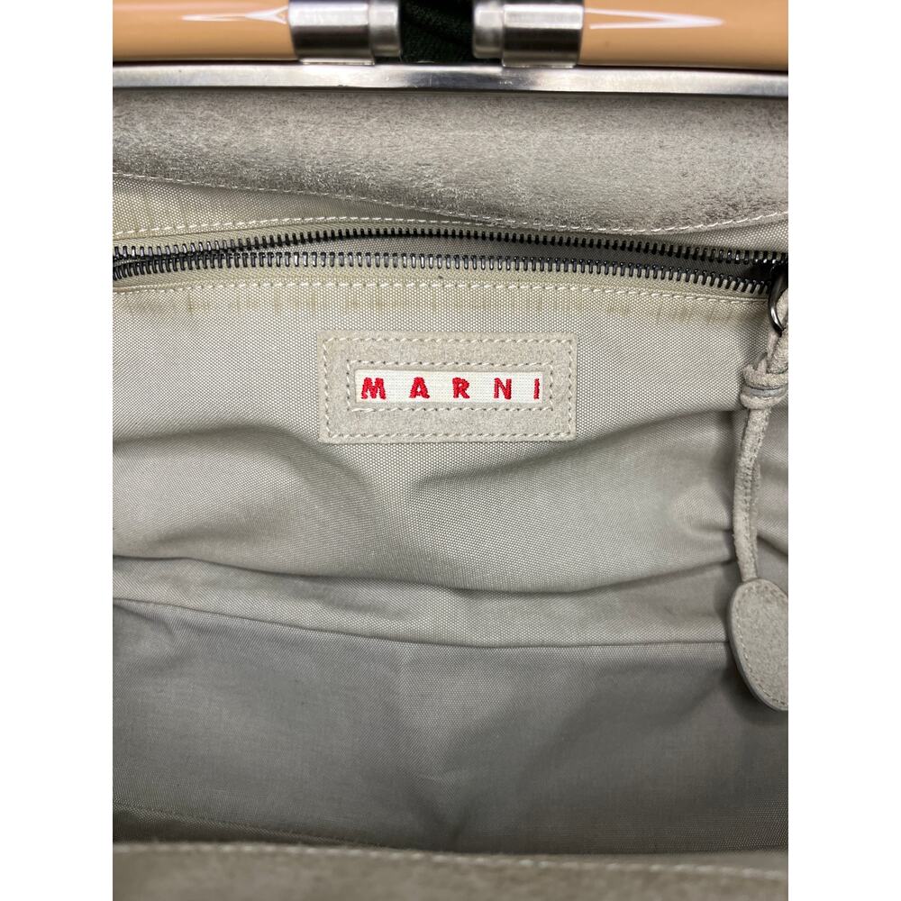 Marni Woven Frame HandBag Black Cream Resin Top Handle Italy Statement Modern - Picture 3 of 14